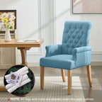 Fabric Dining Chair with Arms，Blue