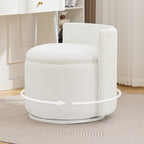 Velvet Swivel Accent Chair with Storage, 360° Vanity Makeup Chair with Wave Back, No Assembly Comfy Single Sofa Chair, Small Accent Stool for Bedroom, Dressing, Living Room