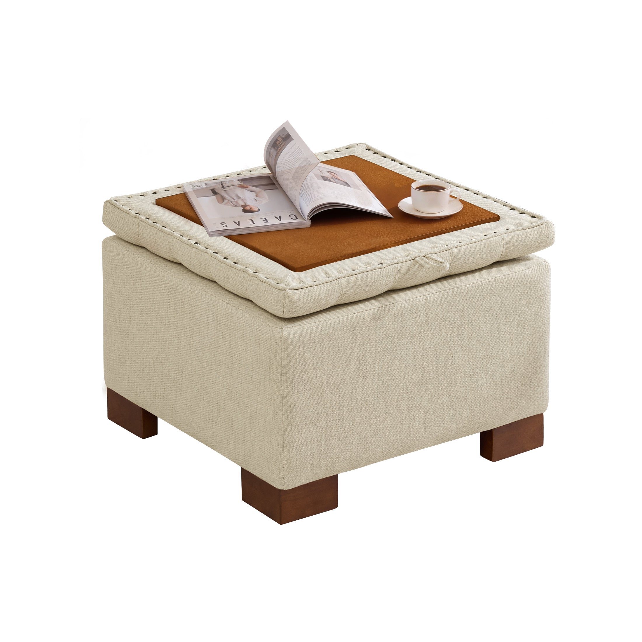 Square Storage Ottoman, 24 Inch