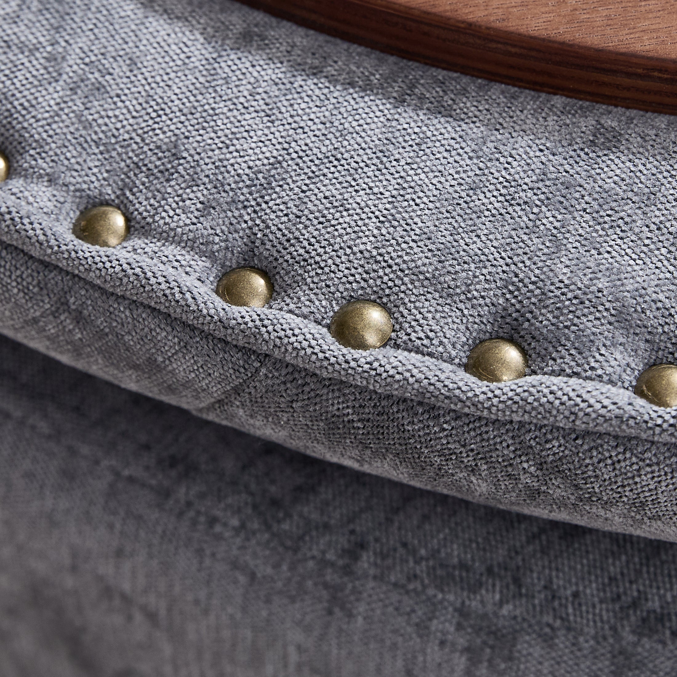 Round Storage Ottoman，Blue