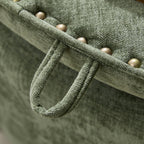 Round Storage Ottoman，Green