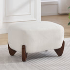 87" Sherpa Boucle Cloud Couch with Ottoman，Beige