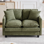 51" Cloud Loveseat Sofa, Modern 2-Seater Couch with Deep Seat, Soft Chenille Upholstery & 2 Throw Pillows
