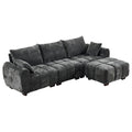 Mid Century Modern L Shaped Couch，Dark Gray