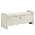44'' Corduroy Storage Ottoman Bench, Beige