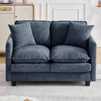 51" Cloud Loveseat Sofa, Modern 2-Seater Couch with Deep Seat, Soft Chenille Upholstery & 2 Throw Pillows