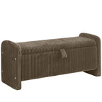 44'' Corduroy Storage Ottoman Bench, Brown