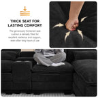 125'' U Shaped Cloud Modular Sectional Sofa with Chaise Lounges, Chenille Upholstered Comfy Couch with Storage Console, USB Charging Ports & Cup Holders, Modern Deep Seat Sofa for Living Room