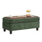 45 Inch Large Storage Ottoman Bench，Green