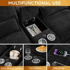 U Shaped Cloud Modular Sofa with Chaise Lounges，Black