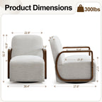 Chenille Upholstered Swivel Accent Chairs，Beige