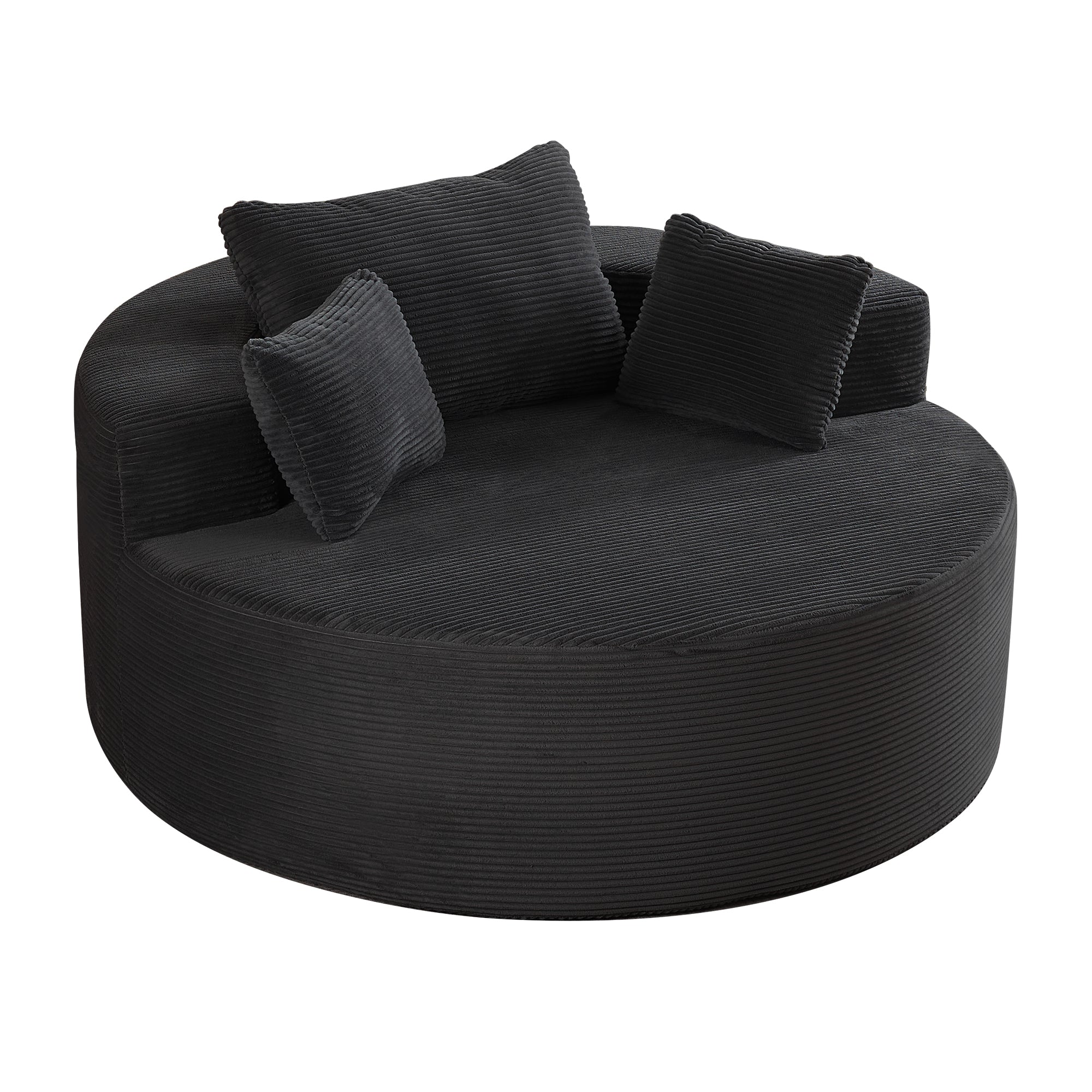 Corduroy Oversized Chair Floor Sofa，Black