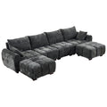 Mid Century Modern U Shape Couch，Dark Gray