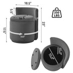 Vanity Chair with Storage，Velvet, Gray