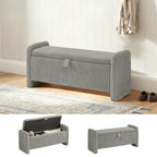 44'' Corduroy Storage Ottoman Bench, Gray