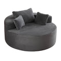 Corduroy Oversized Chair Floor Sofa，Gray