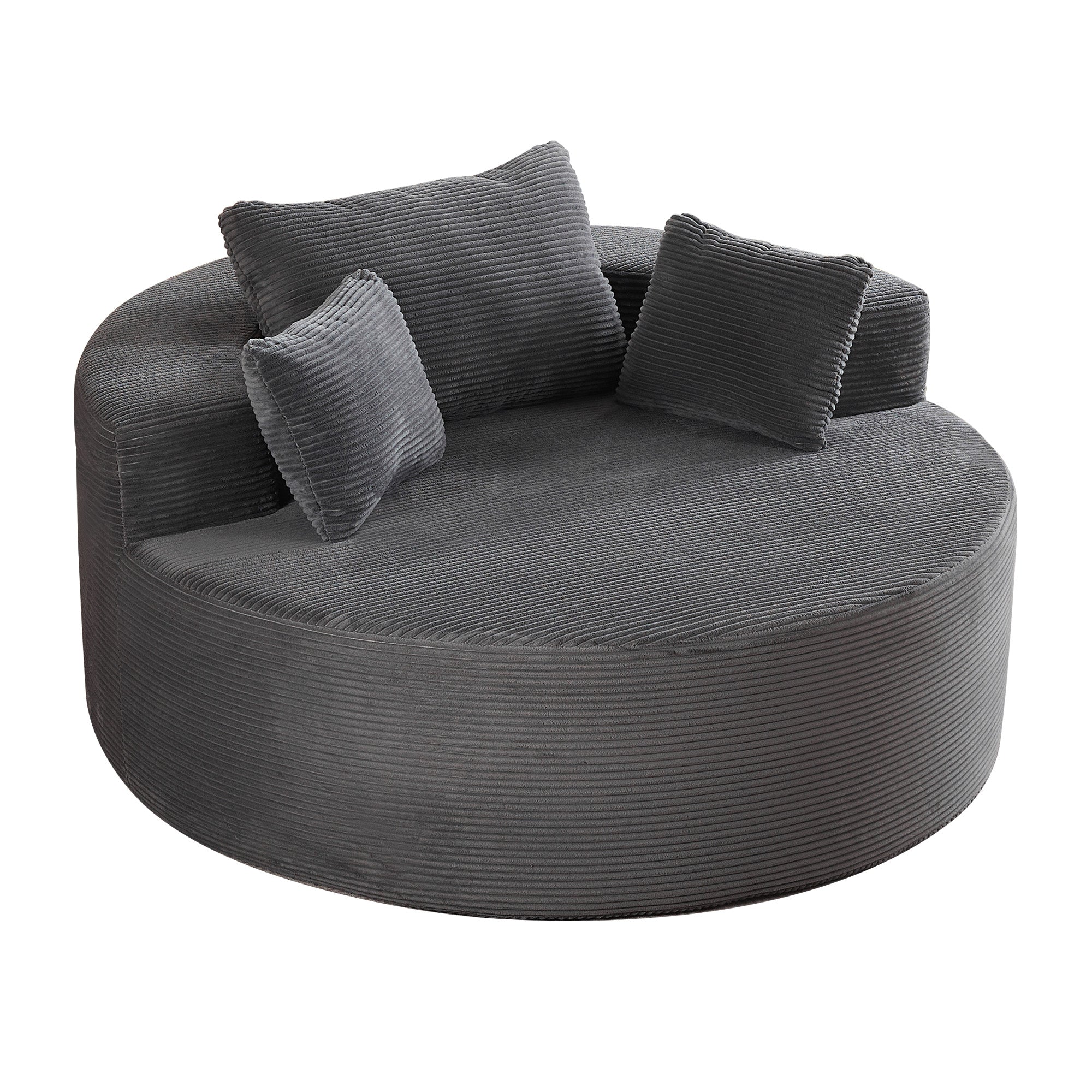 Corduroy Oversized Chair Floor Sofa，Gray