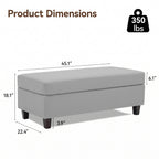 HASLE Storage Ottoman Bench with Wooden Tray, Upholstered Ottoman Coffee Table with Hidden Storage for Living Room Bedroom