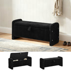44'' Corduroy Storage Ottoman Bench, Black