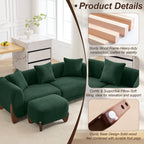 28.7" Sherpa Boucle Ottoman，Green