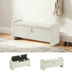 44'' Corduroy Storage Ottoman Bench, Beige