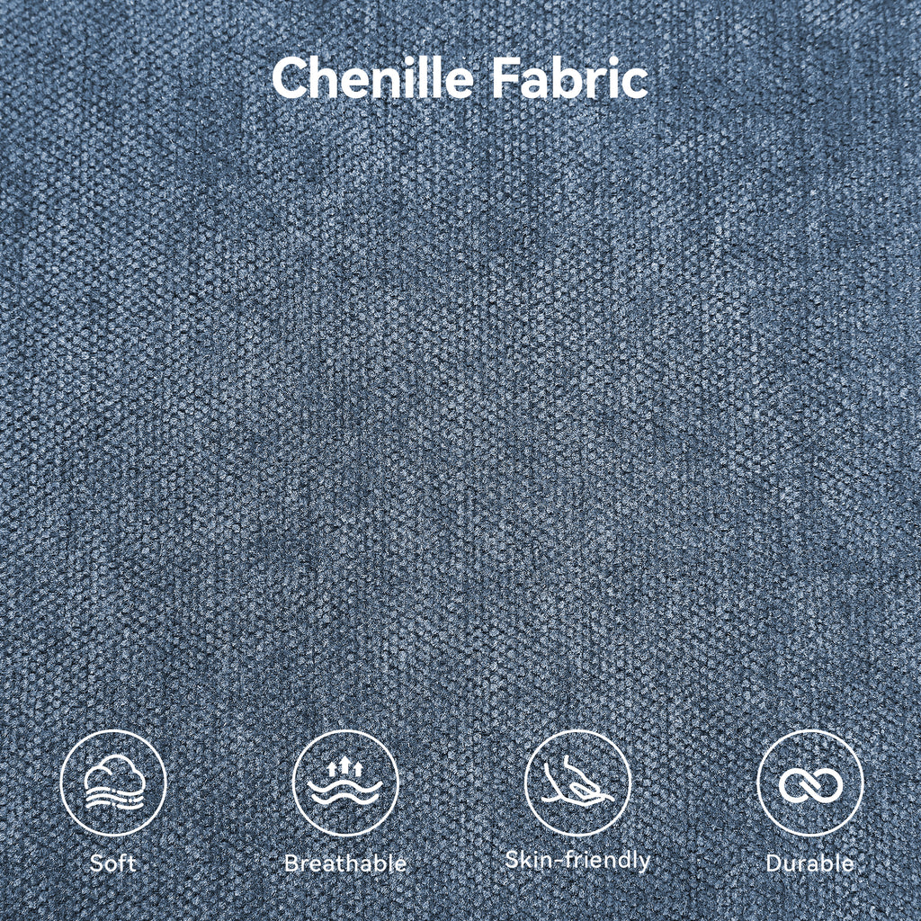 45 Inch Large Storage Ottoman Bench，Blue