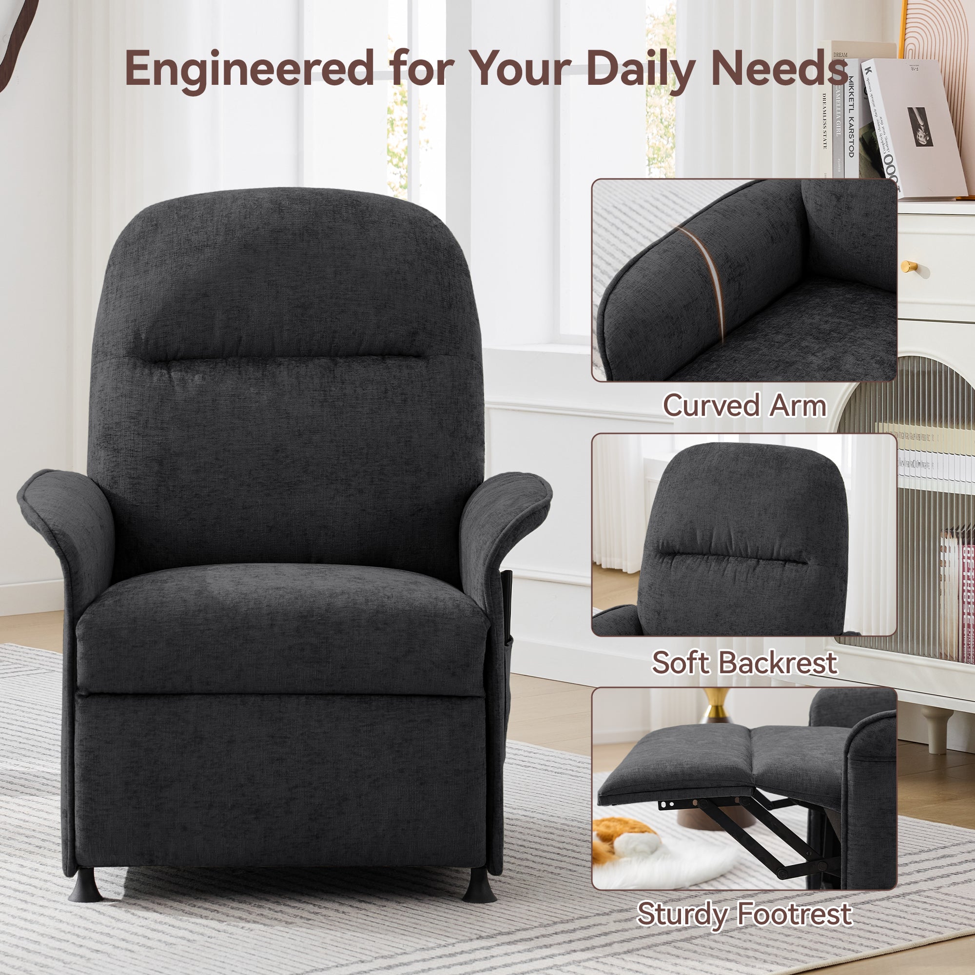 Multifunctional Accent Chair-Black
