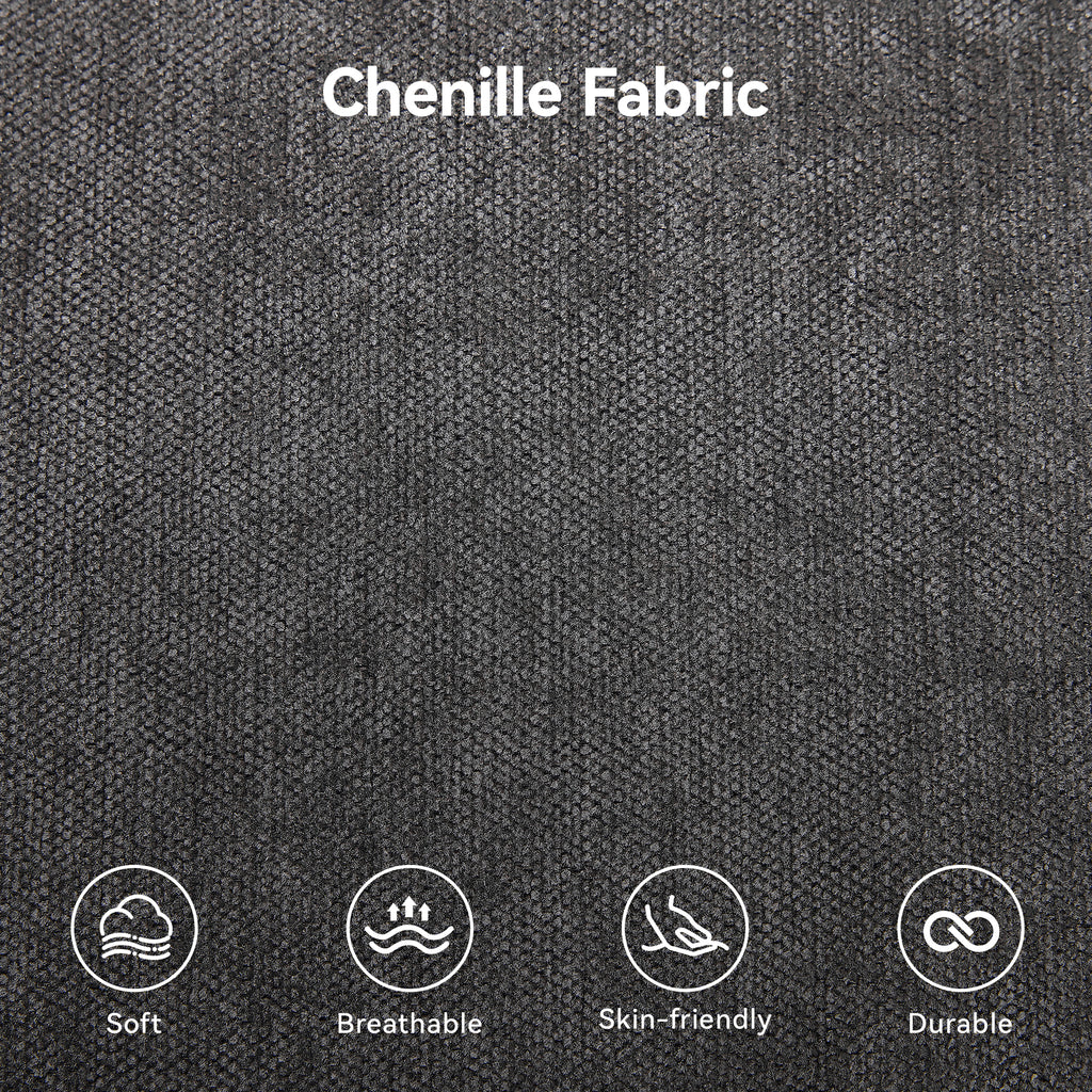 45 Inch Large Storage Ottoman Bench，Dark Gray