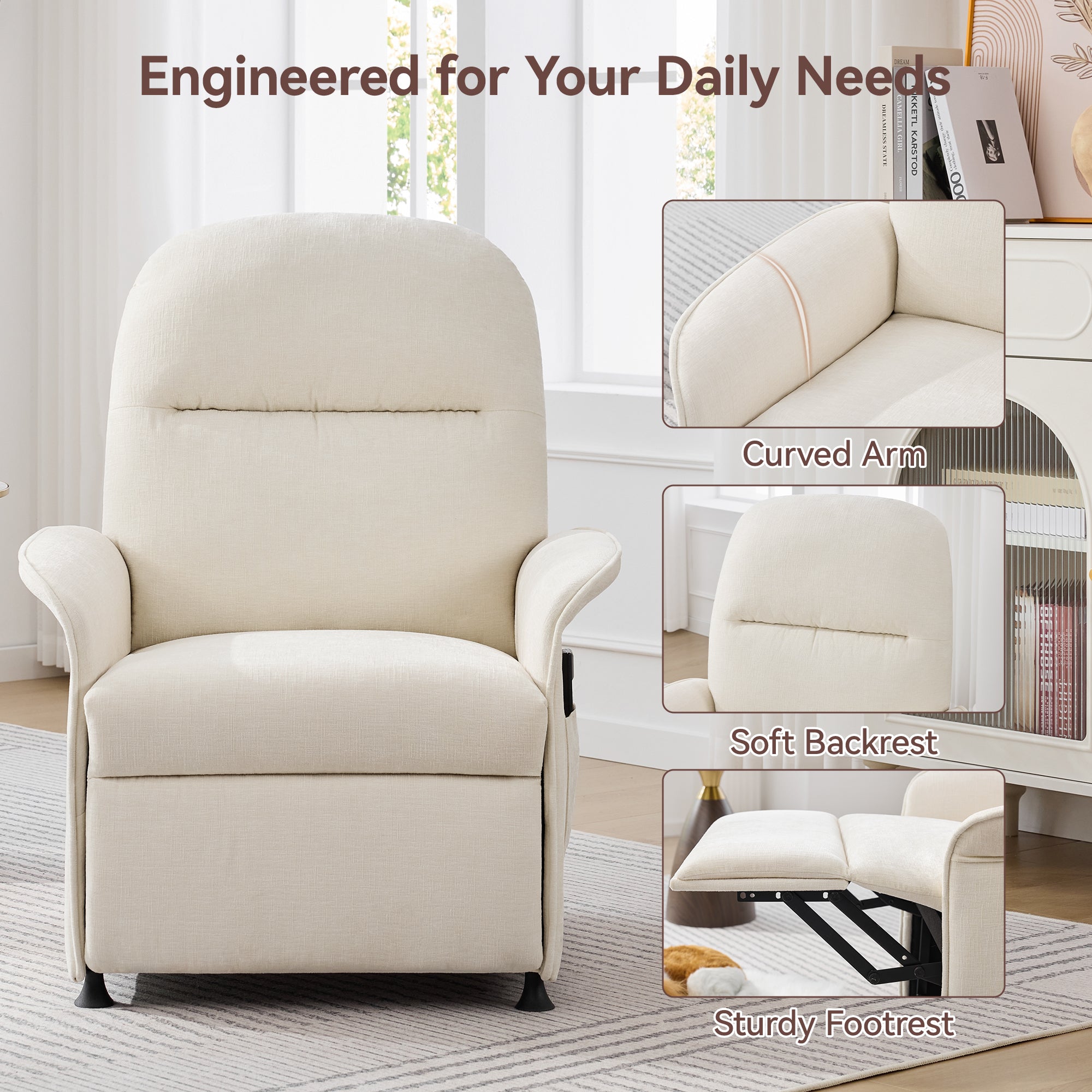 Multifunctional Accent Chair-Beige