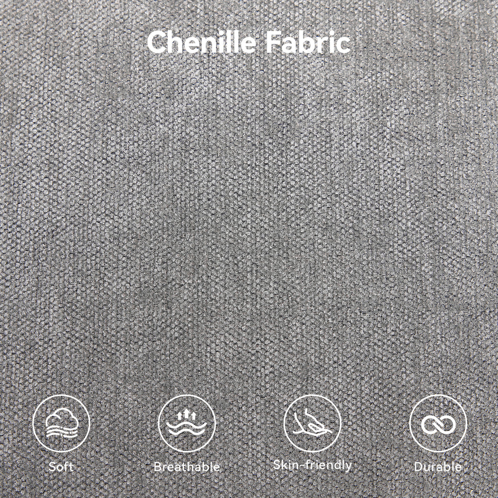 45 Inch Large Storage Ottoman Bench，Light Gray