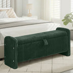 44'' Corduroy Storage Ottoman Bench, Green