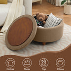 Round Storage Ottoman, 30 inch