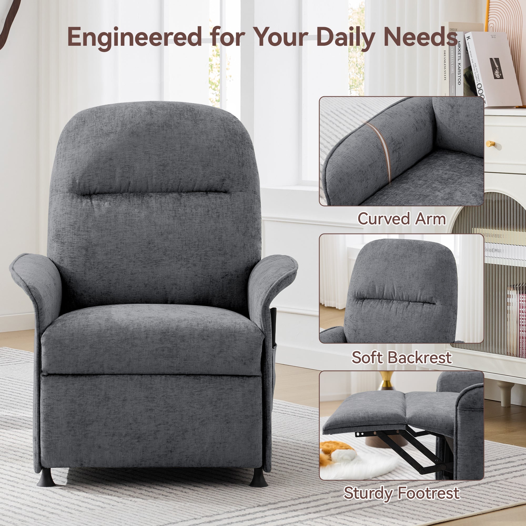Multifunctional Accent Chair-Gray