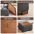 24" Square Storage Ottoman，Dark Gray
