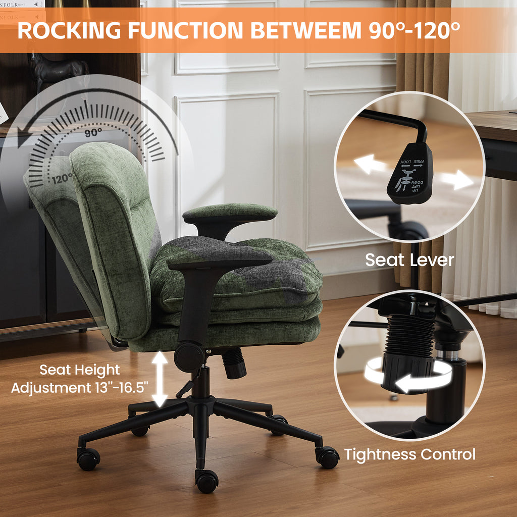 Criss Cross Chair with Flip-up Arms, Green