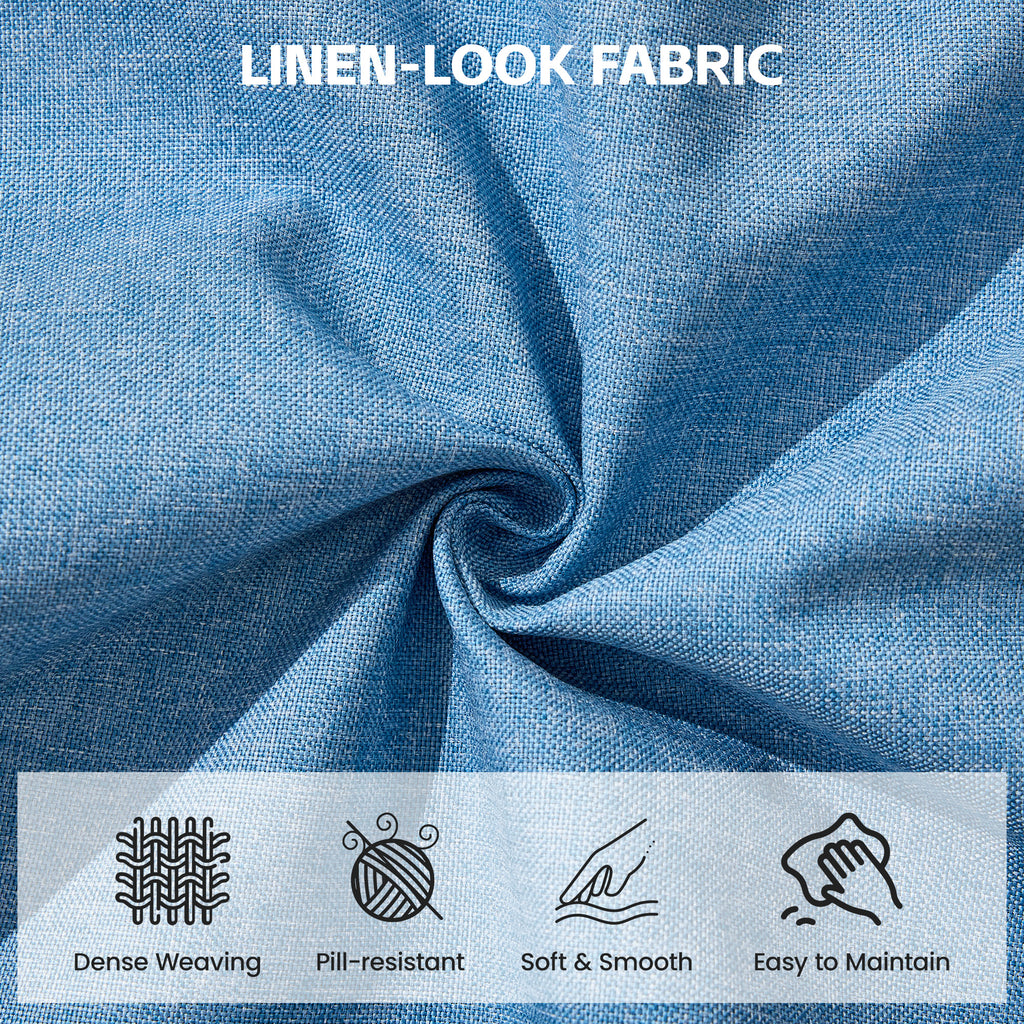 24" Square Storage Ottoman，Blue