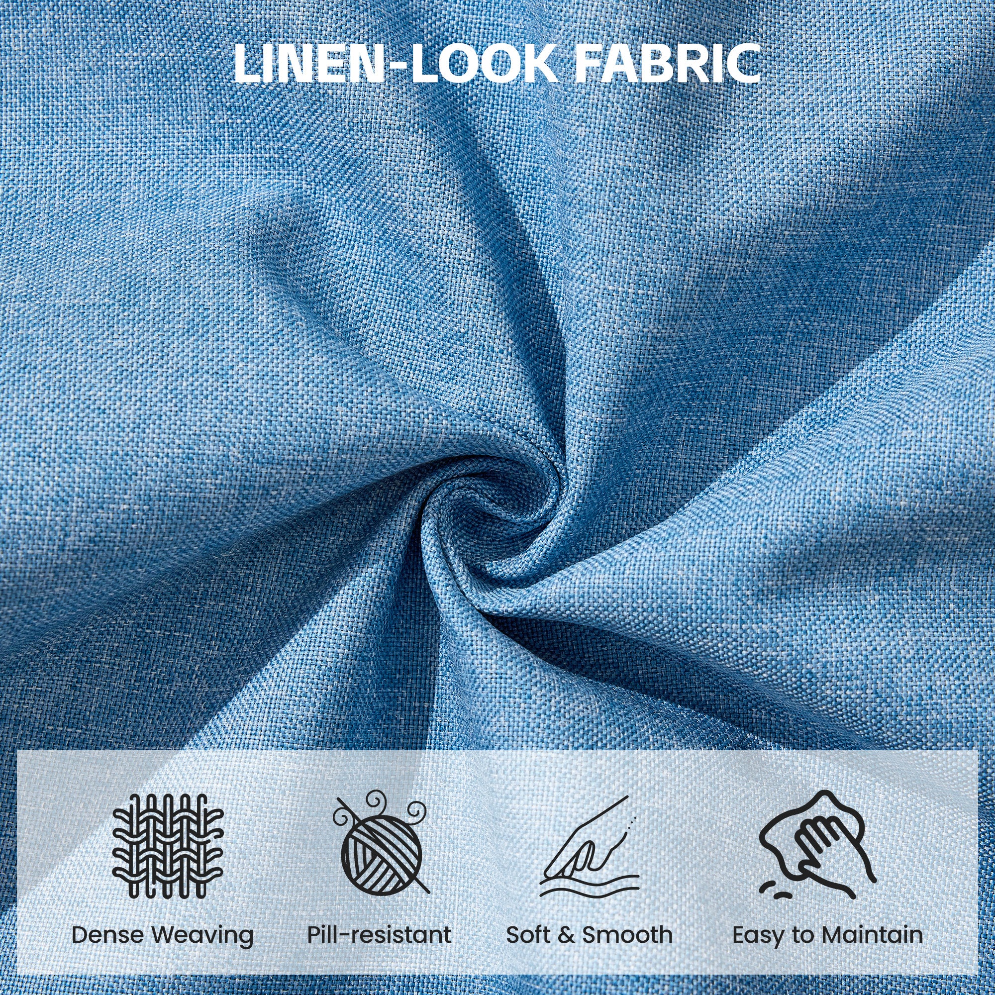 24" Square Storage Ottoman，Blue