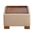24" Square Storage Ottoman，Khaki