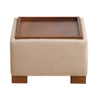 24" Square Storage Ottoman，Khaki