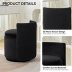 Vanity Chair with Storage，Velvet, Black