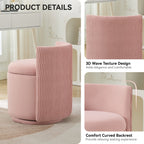 Vanity Chair with Storage，Velvet, Pink