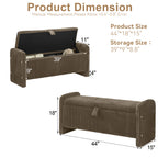 44'' Corduroy Storage Ottoman Bench, Brown