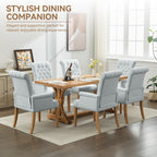 Fabric Dining Chair with Arms，Sky Blue