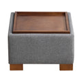 24" Square Storage Ottoman，Gray