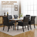 PU Leather Dining Chair with Arms, Black