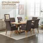 Fabric Dining Chair with Arms，Brown