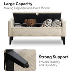 47" Velvet Storage Bench，Beige