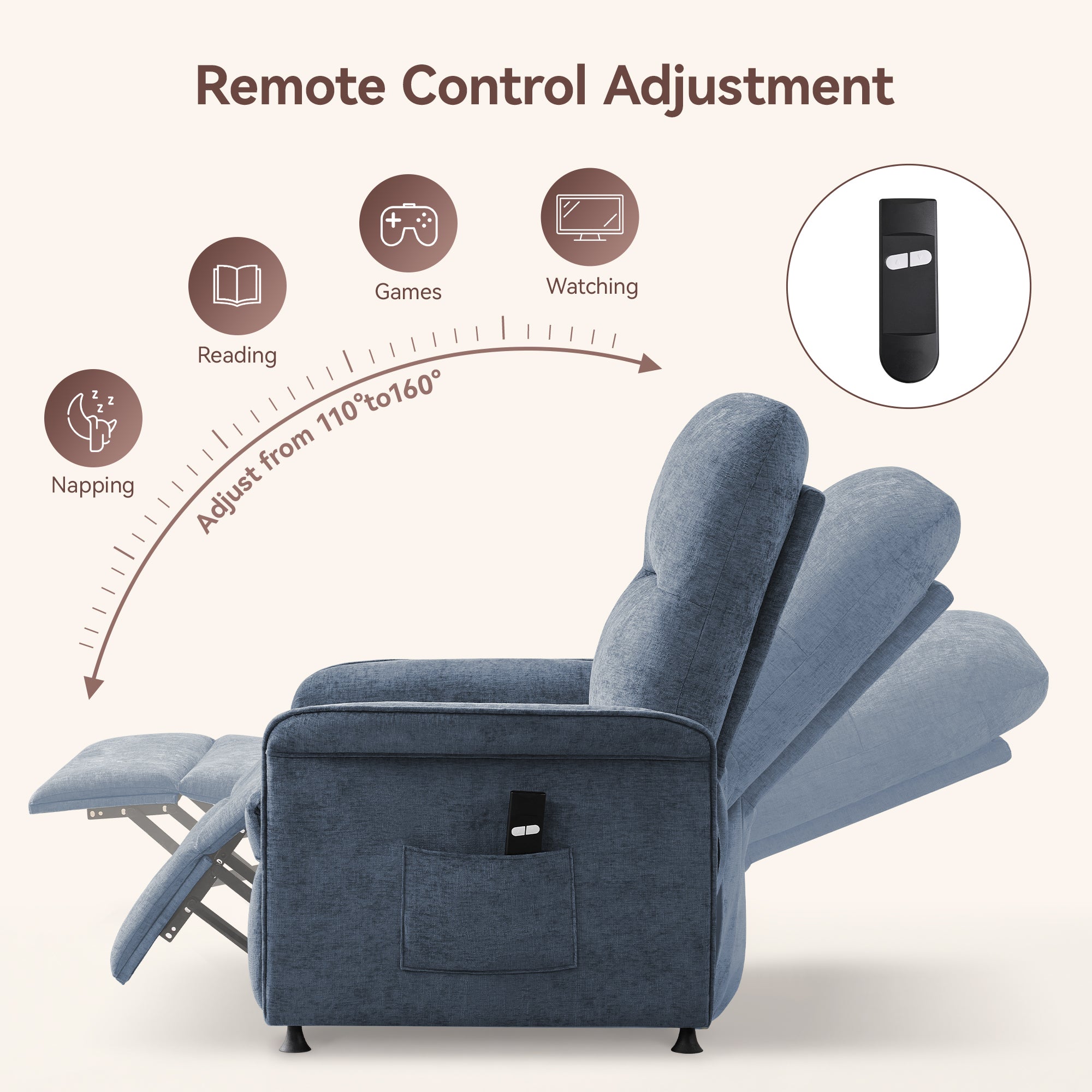 Multifunctional Accent Chair-Blue