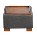 24" Square Storage Ottoman，Dark Gray
