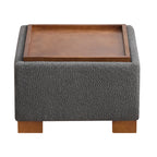 24" Square Storage Ottoman，Dark Gray